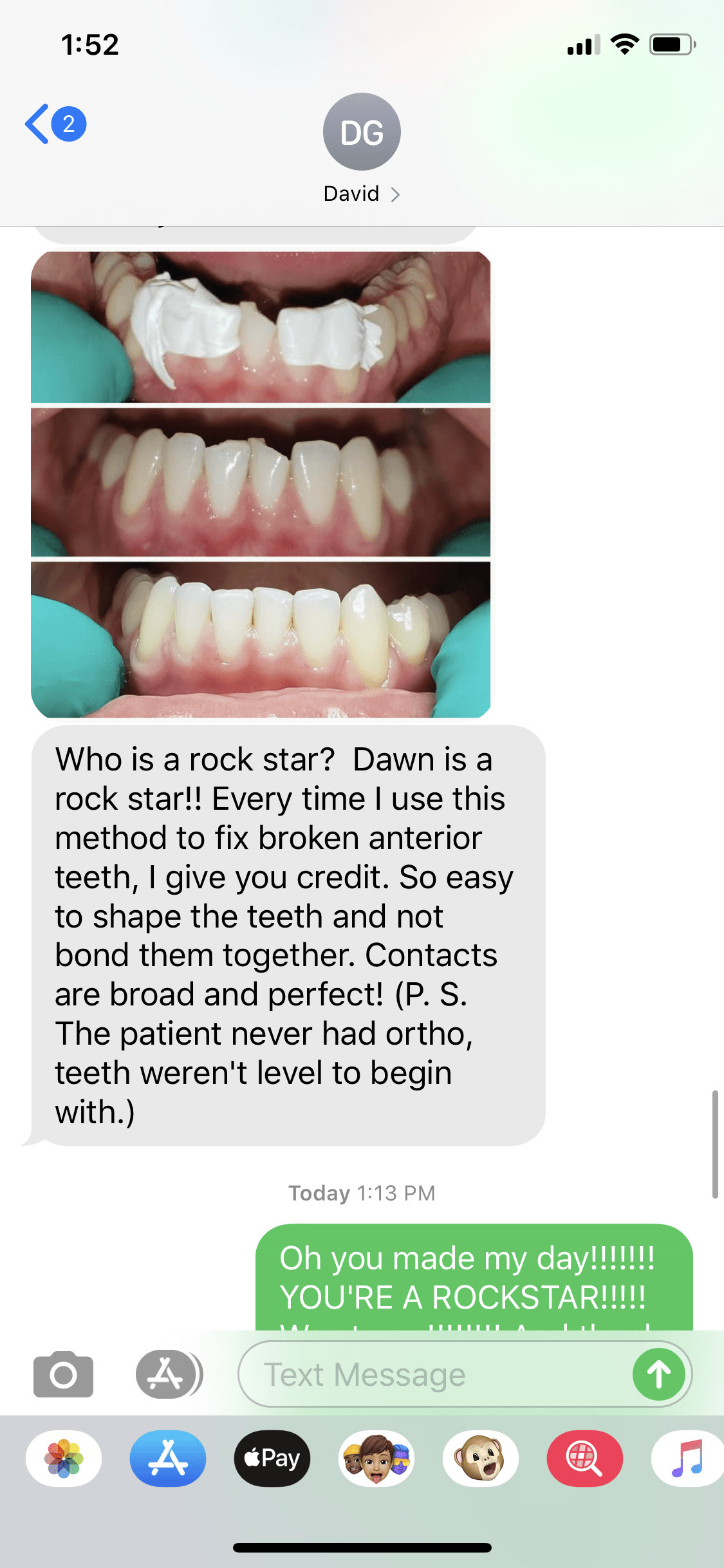 An Awesome Thank You Text from a Dentist Friend